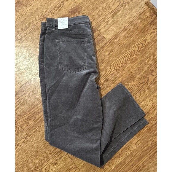 Talbots Pants - Talbots Straight Leg Five Pocket Corduroy Pants Size 16 Straight Gray NWT